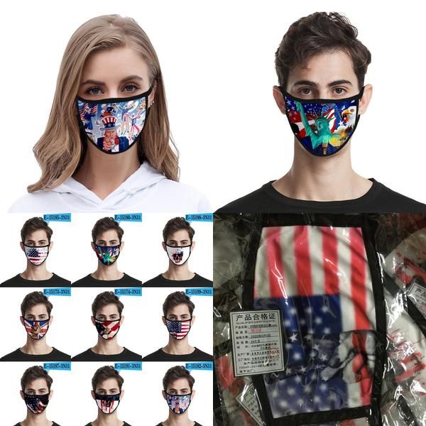 

2020 american flag mask american independence day dustproof fashion printing ice silk mask fabric washable mask xd23428 home003 vxfgi