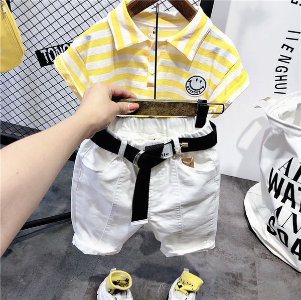 

boys' summer all-match striped short-sleeved polo ins new children's and children's korean half-sleeved d13300 shirt shirt, Blue