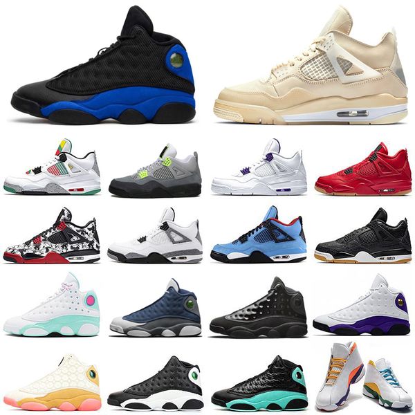 

hyper royal 4 13 men basketball shoes sail cap and gown 13s flint black cat 4s neon playground women mens trainers sports sneakers