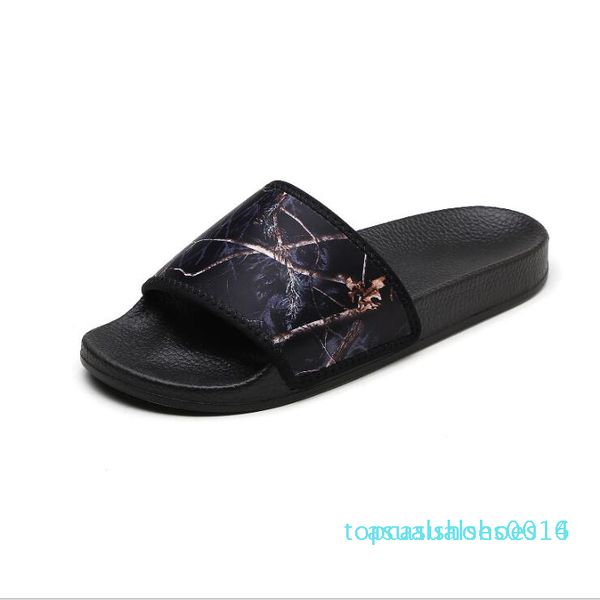

2019 est couple designer slippers europe and america multicolor scuffs slippers men women beach non-slip trend sandals slippers t16, Black