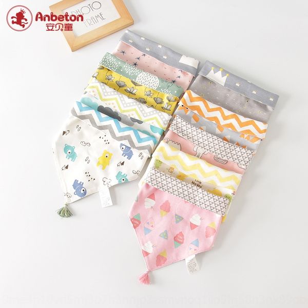 

baby baby triangle pure cotton triangle saliva towel saliva towel double buckle waterproof newborn bib pocket children's scarf