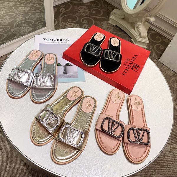 

релиз французского hot v vl летние новые тапочки женские туфли из мягкой кожи топ класса люкс стандарт производства тонкой упаковки, Black