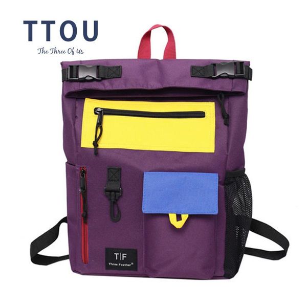 

ttou women casual travel backpack fashion canvas rucksack panelled school bag for teenagers female daypack for laptop