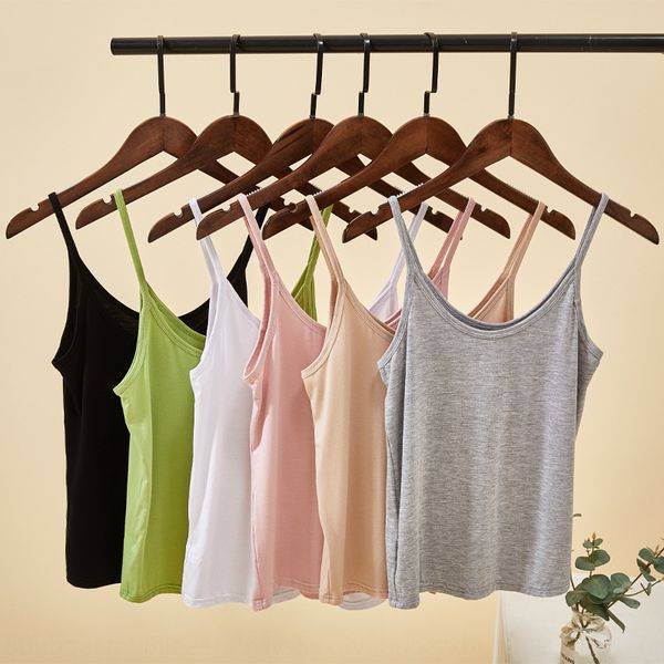 

2020 new camisole female summer thin modal solid color inside and outside slim shirt base shirt, Camo