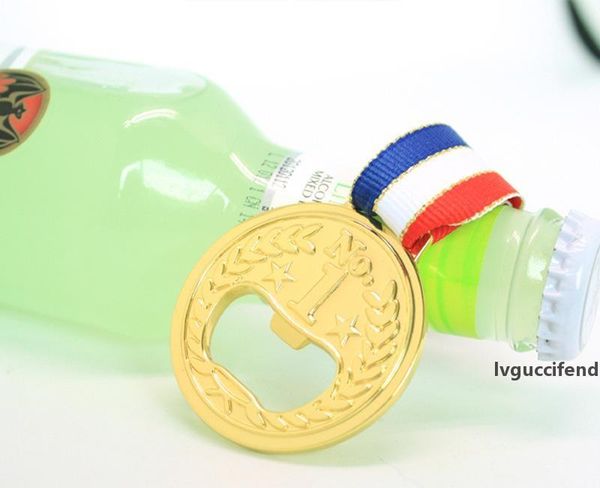

no.1 winner gold color medal bottle opener champion beer opener creative party favors attached a string w8165