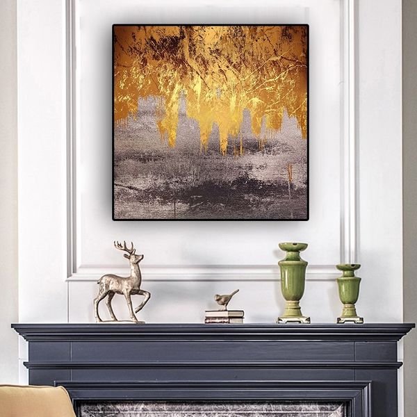

black yellow abstract oil painting on canvas scandinavian posters and prints modern wall murals for living room nordic home decor