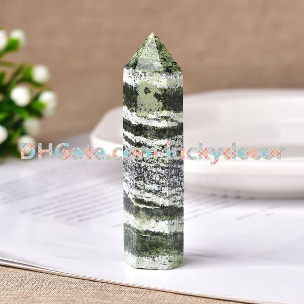 10шт Natural Green Zebra Jasper камень Кварцевый Рука высекла Полированный Пойнт Жезл Tower Обелиск Healing 4-9cm различных размеров оптом