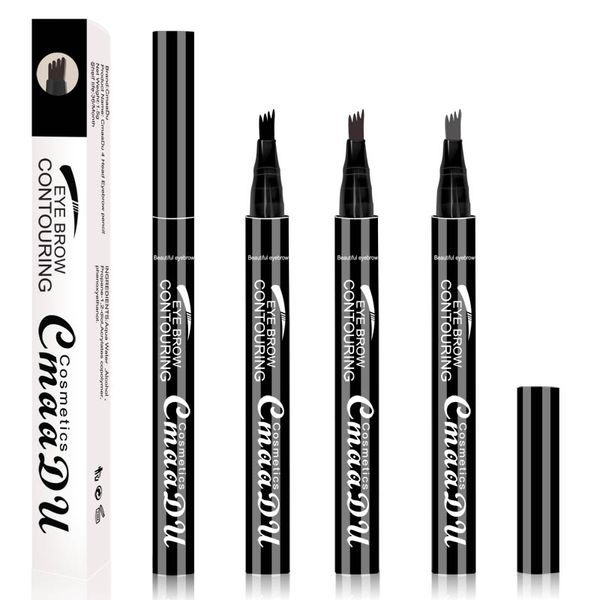 

cmaadu cosmetics quad fork eyebrow contouring waterproof long lasting 3 color black coffee gray makeup eyebrow pencil