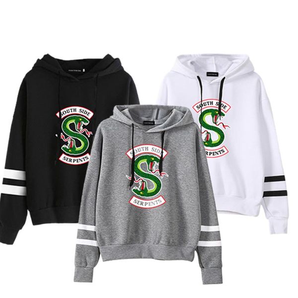 

serpents hoodie men women south side southside boys girls oversize sweatshirts pullover hoodies streetwear, Black