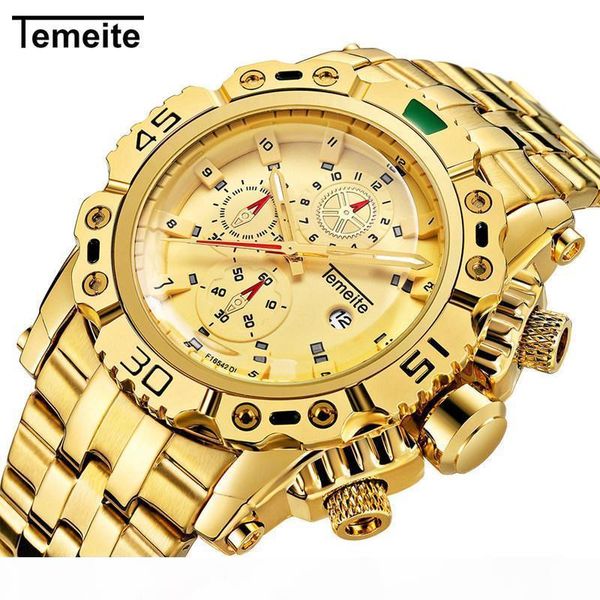 

2018 temeite business casual fashion gold quartz watch full stainless steel casual men watches male clock wristwatch r, Slivery;brown