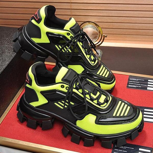 

retro casual shoes for men platform footwears lace up trainers cloudbust thunder knit sneakers s336 men shoes fashion footwears, Black