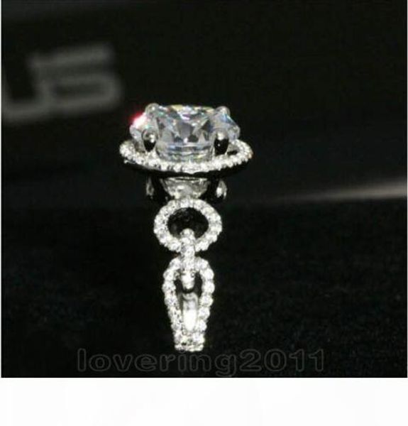 

brand new prong setting round cut 8mm 2ct white z diamonique 10kt white gold filled simultaed diamond women wedding ring gift sz 5-11, Silver