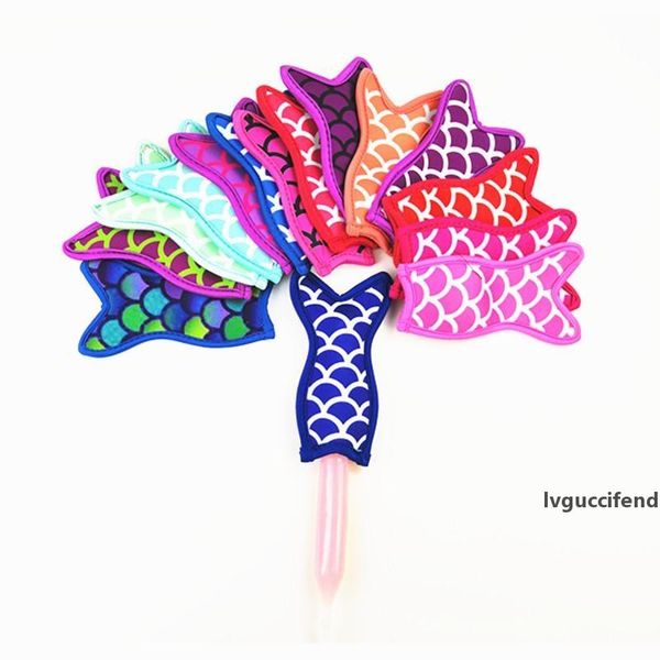 

mermaid tail neoprene popsicle holder ice popsicle sleeves er cover pop holders for kids summer ice cream tools party favors