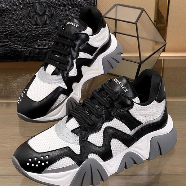 

drop ship mens shoes outdoor walking vintage fashion footwears squalo sneakers low plus size luxury men shoes scarpe da uomo di lusso, Black