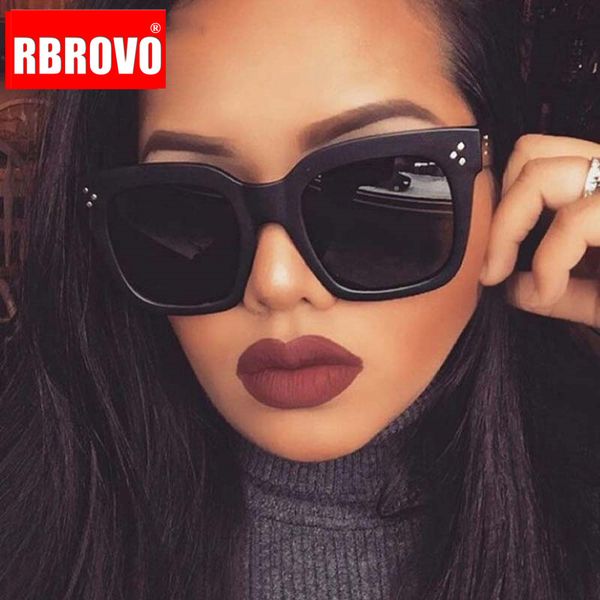 

rbrovo 2020 fashion square sunglasses women designer luxury man/women sun glasses classic vintage uv400 outdoor, White;black