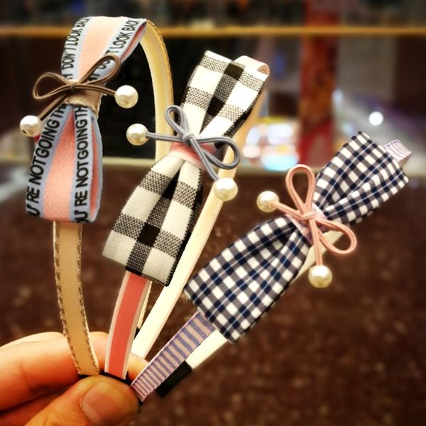 

yxxjd корейский детская бабочка головной убор в стиле новой детской ткани бантом жемчужный оголовье принцесса девушка оголовье головной убор, Slivery;white