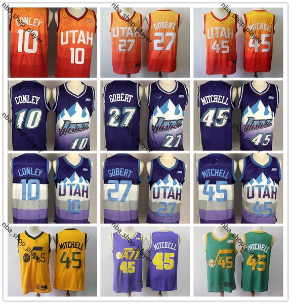 

utah nba jazz jerseys donovan mitchell 45 city earned basketball jerseys rudy gobert 10 john stockton karl malone stitchedshirt1, Black;red