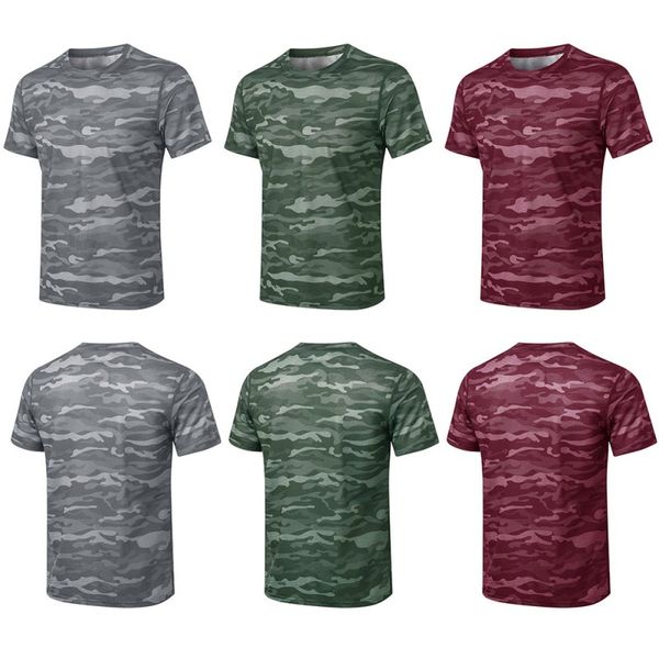

balight men's camouflage round neck t-shirt elastic breathable tee shirt basketball fitness short sleeve multi style shirt, Black;blue
