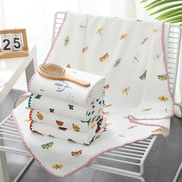 

baby pure cotton four-layer gauze absorbent baby blanket super soft thin newborn children's bath bath towel towel quilt