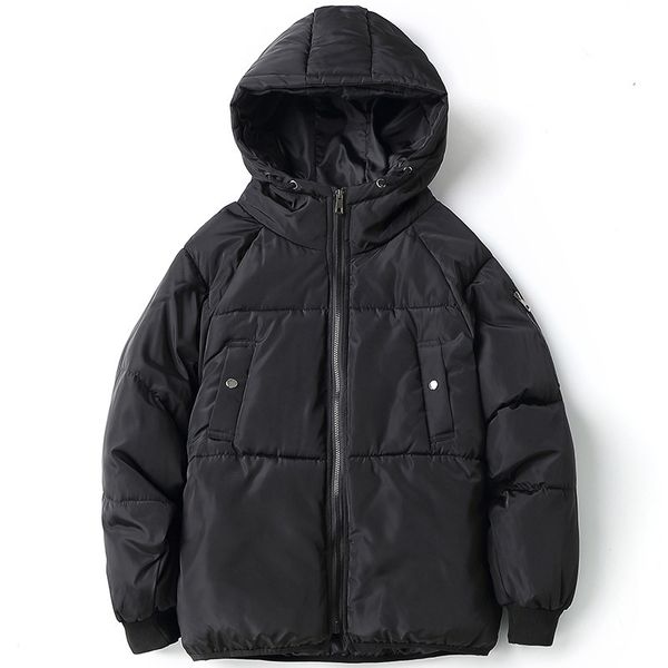 

men's down & parkas men parker jacket casual zip s-3xl hooded thick cotton winter, Black
