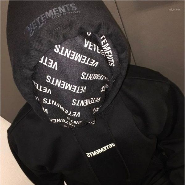 

hip hop vetements hoodie men women 2020 automne-hiver big tag cotton embroidery vetements sweatshirts pullover1, Black