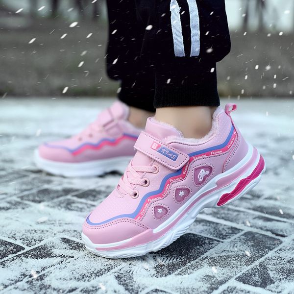 

velvet warm children's sneakers sports 2019 season new boys' cotton thickened warm daddy shoes girls' children's shoes, Black