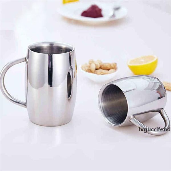 

double wall mug coffee stainless steel beer mug with handle coffee cup logo customized 300ml 420ml