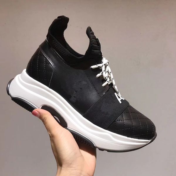 

luxury designer casual shoes womens mens trainers leather platform shoes flat casual party wedding shoes suede sports sneaker cs01, Black