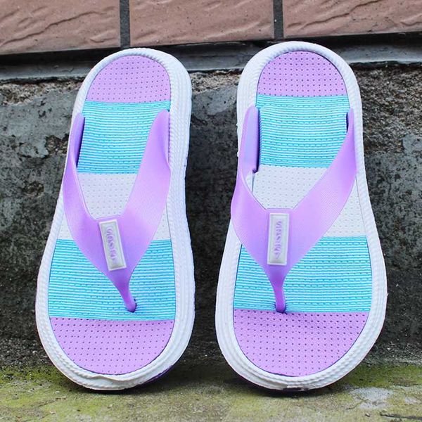 

women summer flip flops casual beach thong slippers new ladies flat shoes female platform mixed color fashion couple footwear, Black