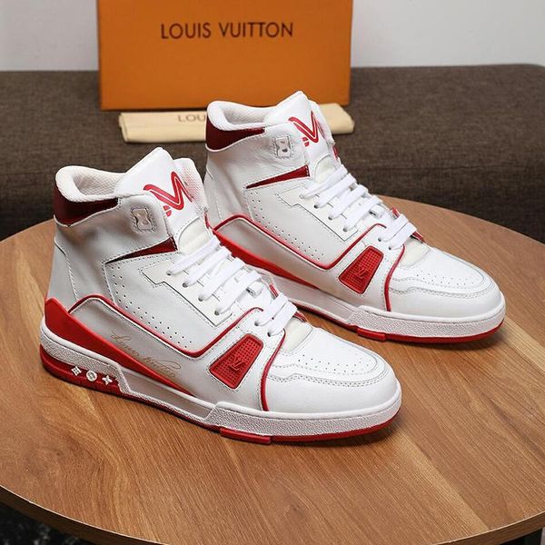 

men shoes boots trainers fashion with box outdoor trendy trainer sneaker mid -mens boots shoes casual luxury bottes hom, Black