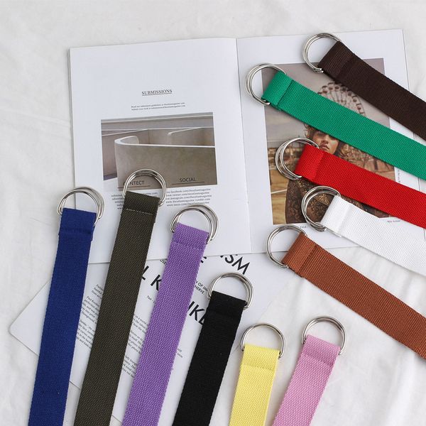 

2020 korean leisure belt canvas belt ladies belts for women, Black;brown