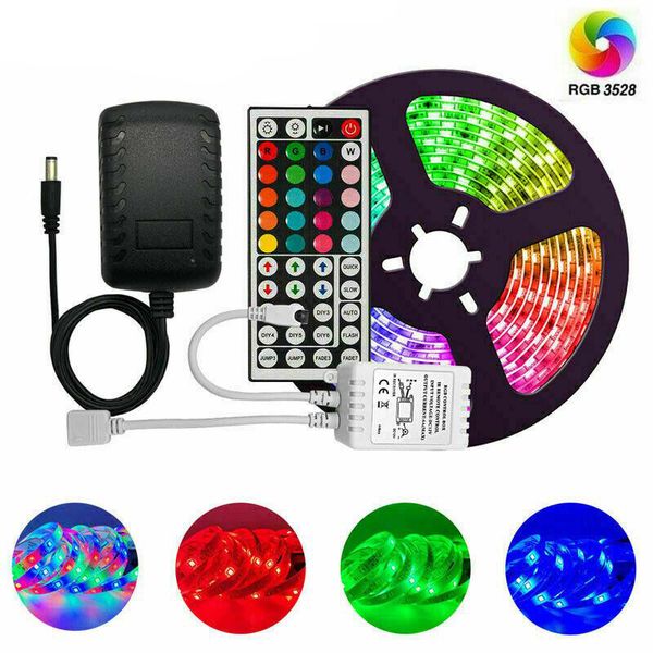 

dhl waterproof 3528 rgb cw ww 5m 300 led lighting led light strip waterproof 44 keys ir remote controller+12v 2a power supply