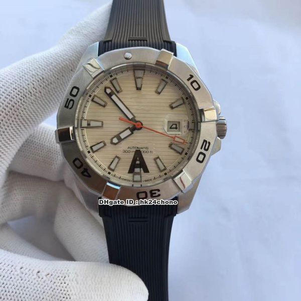 

5 style 43mm seagull automatic mechanical mens watch way2013.ba0927 white dial rubber strap sports watches, Slivery;brown