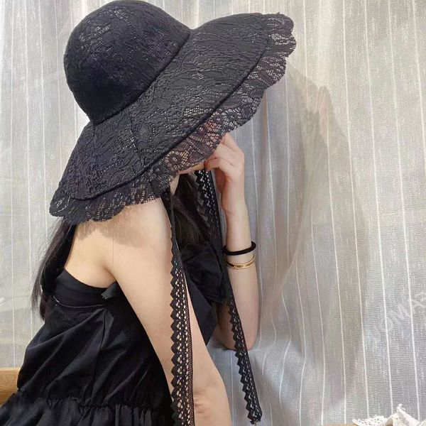 

nukum women's big edge lace fisherman eaves basin cap fisherman cap bucket bucket beach beach leisure sun hat breathable big eaves basi, Blue;gray