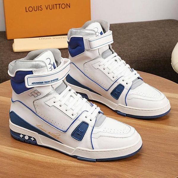 

breathable mens shoes sneakers fashion boots luxury professional with box bottes hommes trainer sneaker mid -mens shoes fashion drop shi, Black