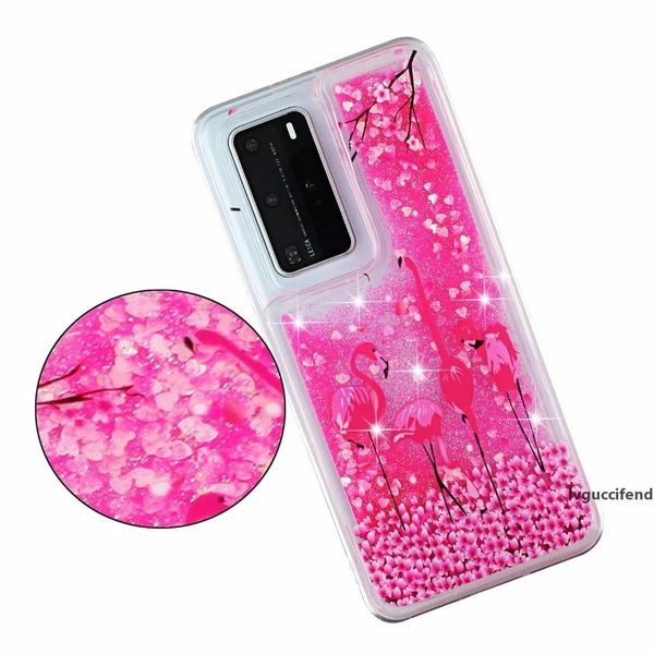 

quicksand soft tpu case for huawei p40 lite p40 pro liquid bling flower unicorn girl lady butterfly floral space glitter phone cover