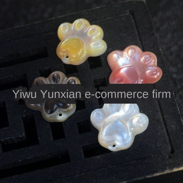 

deep sea pink shell black shell carving cat claw meow claw small handmade diy handmade small pendant necklace earrings pendant female, Silver