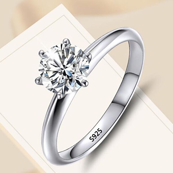 

yhamni solitaire ring real 925 sterling silver 7mm 1.5ct sona diamond wedding band rings women bridal fine jewelry r121, Slivery;golden