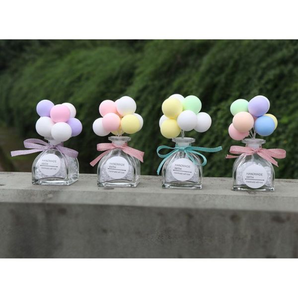 

interior decorations cute creative colorful balloon lovely mini car decoration air perfume crystal bottle dashboard ornament gift c45