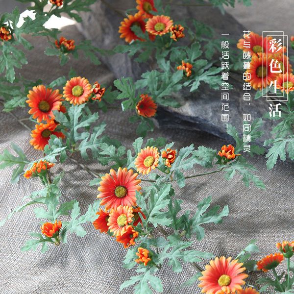 

1.8m daisy flower vine artificial sunflower hanging rattan wedding decoration home living room decor silk flower wreath