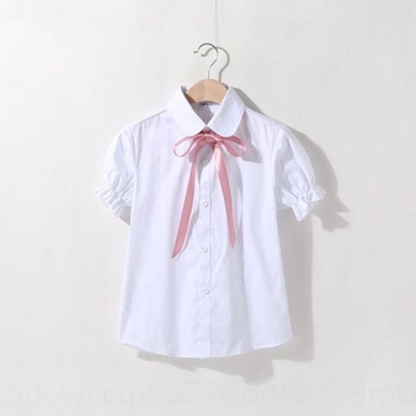 

girls 2020 new korean style children's western style bow doll tie doll shirt white shirt, White;black