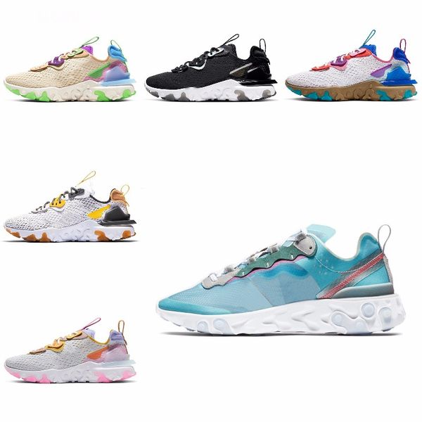 

new ashion react element running shoes fo men women light bone triple black royal solar team red mens trainers sports sneaker runner s#07379