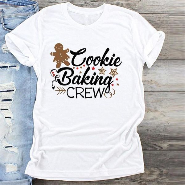 

cookie new year merry tee shirt christmas tumblr graphic t shirt female tees camisa print polyester t shirts fashion women t shirt, White