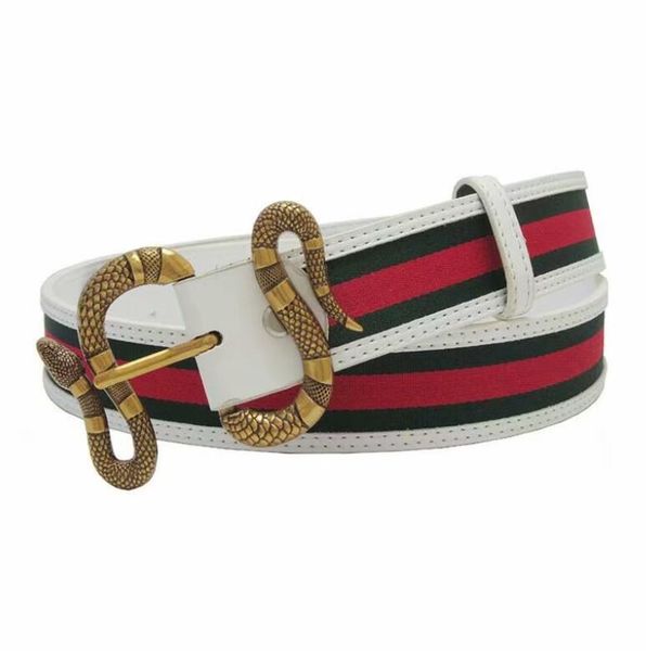 

105-125 - mm choice for men and women belt letters g black and white and red stripe snake designer belts, Blue;gray