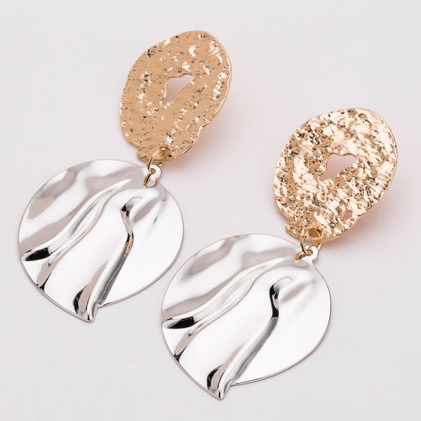

exaggerated fashion alloy earrings twist simple earrings women's autumn multi-layer bohemian style, Golden
