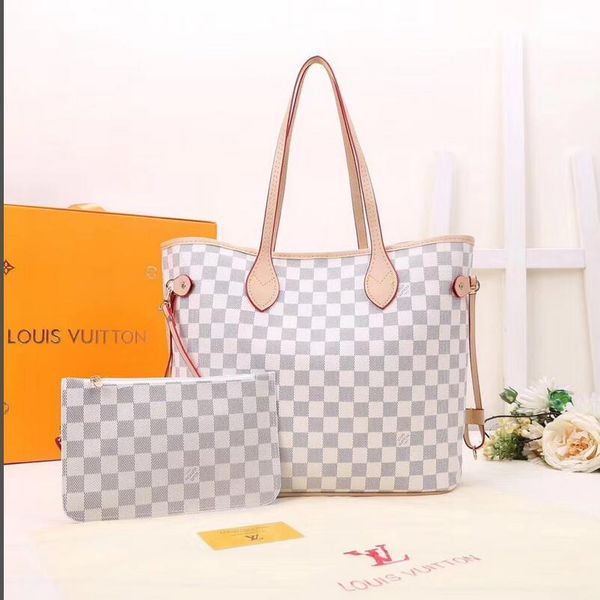 

2020 designer lv handbags luxury bags shoulder tote clutch bag pu leather purses ladies women bags wallet 2pc louÃ¬s vuÃ¬ttÃµn, Black;brown