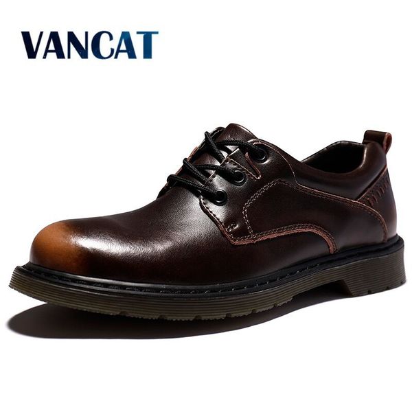 

brand breathable men's oxford shoes dress shoes men flats fashion genuine leather casual work size 38-47, Black