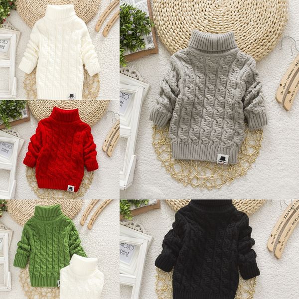 

clothing autumn neutral classic children's sweater children's clothing twist solid color turtleneck long sleeve sweater for childr, Blue