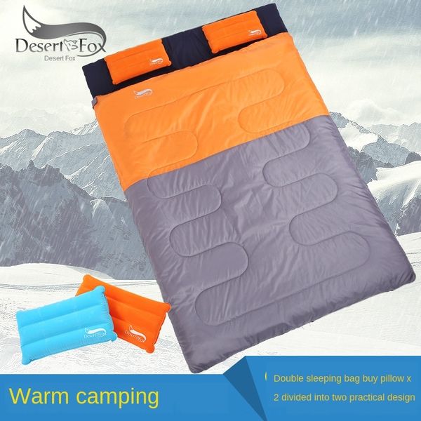 

desert fox outdoor sleeping bag double season thickened camping lunch break sleeping bag can be split