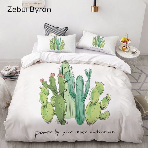 

3d hd print bedding set custom/king/europe/usa,duvet cover set double/king,quilt/blanket cover bedclothes nordic cactus